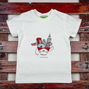 London Tea Cup Kids T-Shirt - www.thecottonhill.com